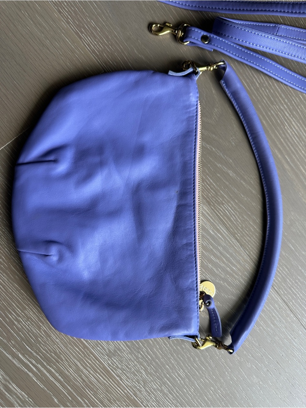 Clare V petite moyen bag  in Periwinkle Blue - Picture 5 of 7
